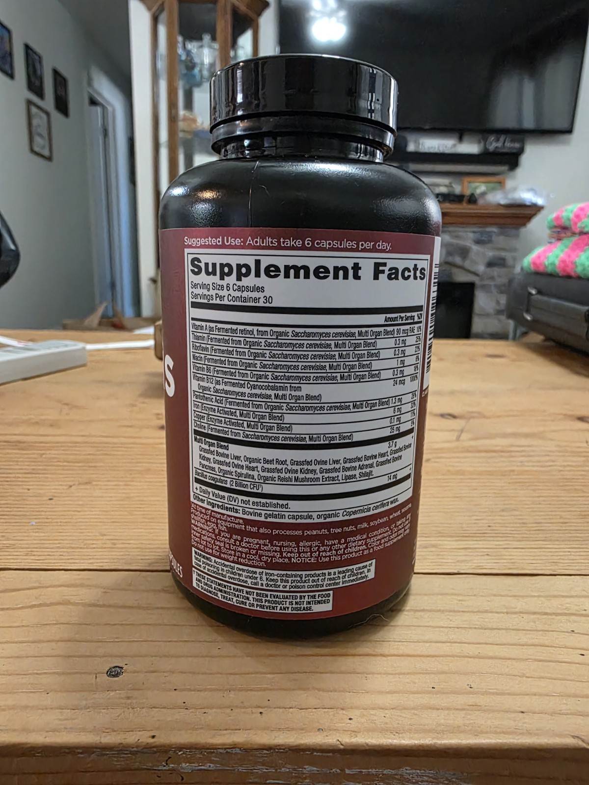 Ancient Nutrition Organs Blend Dietary Supplement 180 Capsules, Exp 10/02/2027