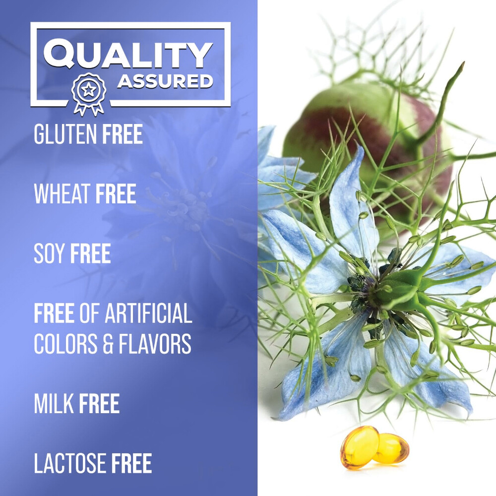 Black Seed Oil 120 Capsule Organic Cold Pressed Cumin Nigella Sativa Softgel Cap