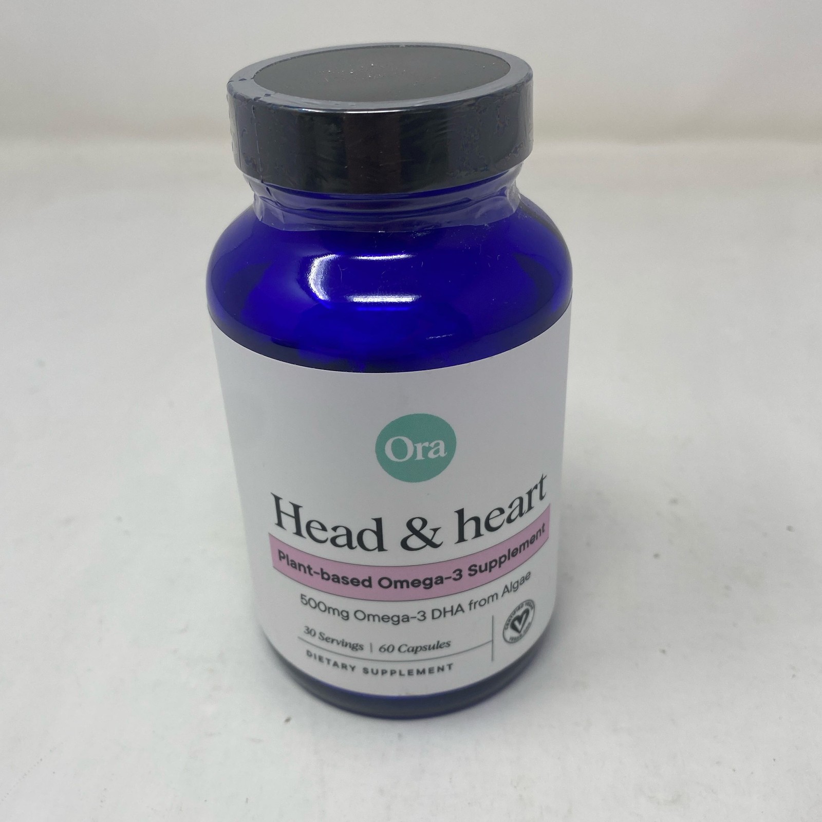 Ora Organic Head & Heart Omega-3 DHA 500mg, 60 Caps, Blue Bottle