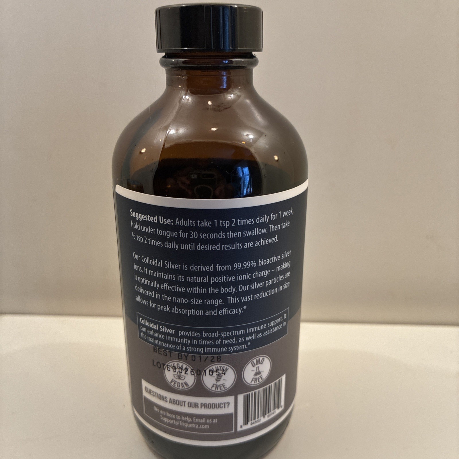 Bioactive Colloidal Silver – 8 oz, Glass Bottle, Vegan, Safe Doses with Highest