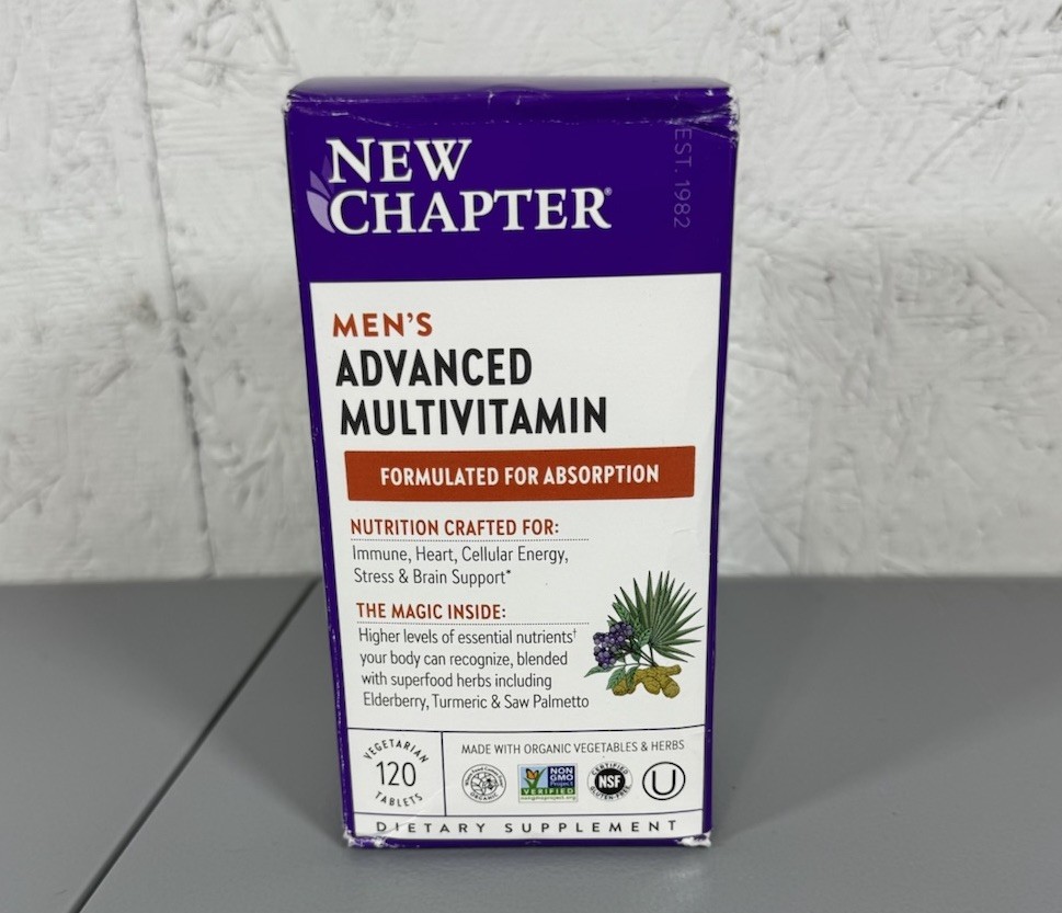 New Chapter Men’s Advanced Multivitamin, 120ct Tablets – EXP 08/2026 – NEW