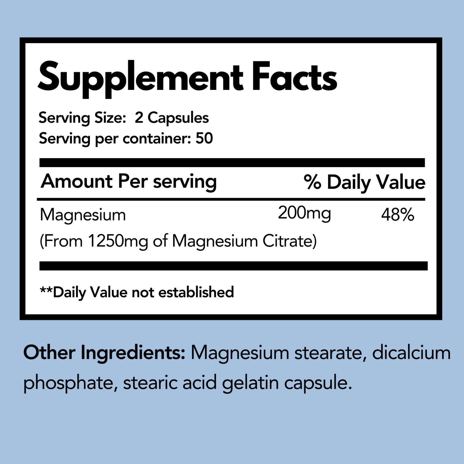Arymar Magnesium Citrate 1250mg, 200mg Magnesium – 100 Capsules (3-Pack)