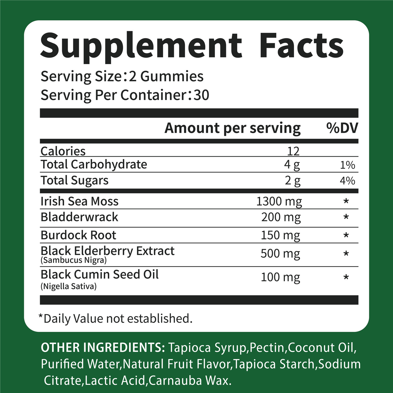 3x Sea Moss Gummies 1300mg-Irish sea Moss,Bladderwrack,Immune Support 02/07/2027