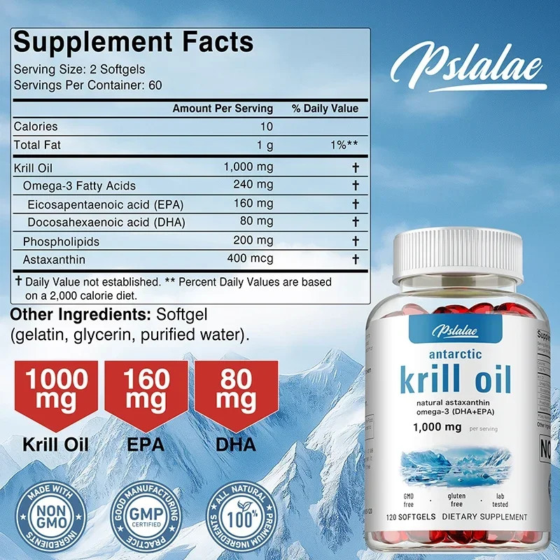 Antarctic Krill Oil 240pcs – Antioxidant & Anti-Aging, Brain, Joint & Eye Health