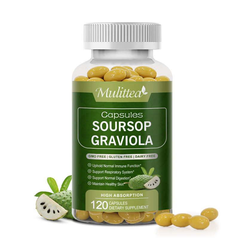 Graviola Capsules 1000mg 120 Pure Natural Soursop Capsules Leaves fruit Capsules
