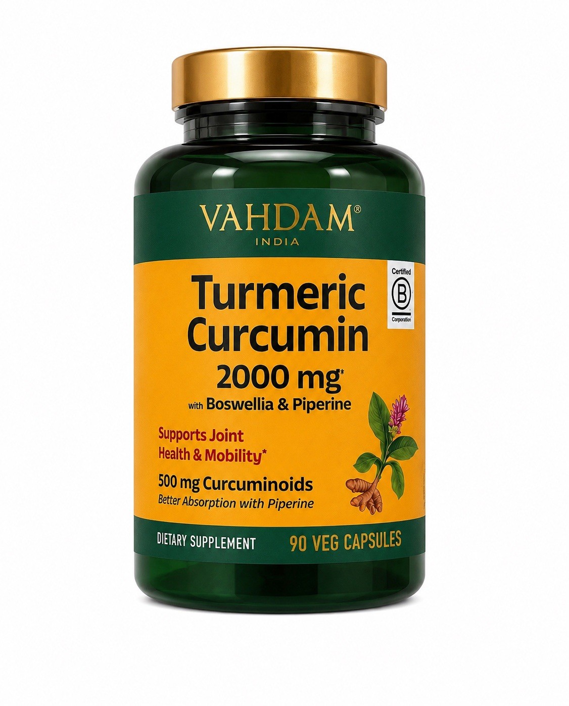 VAHDAM TURMERIC CURCUMIN 2000 MG WITH BOSWELLIA & PIPERINE SEALED EXP 02/2028