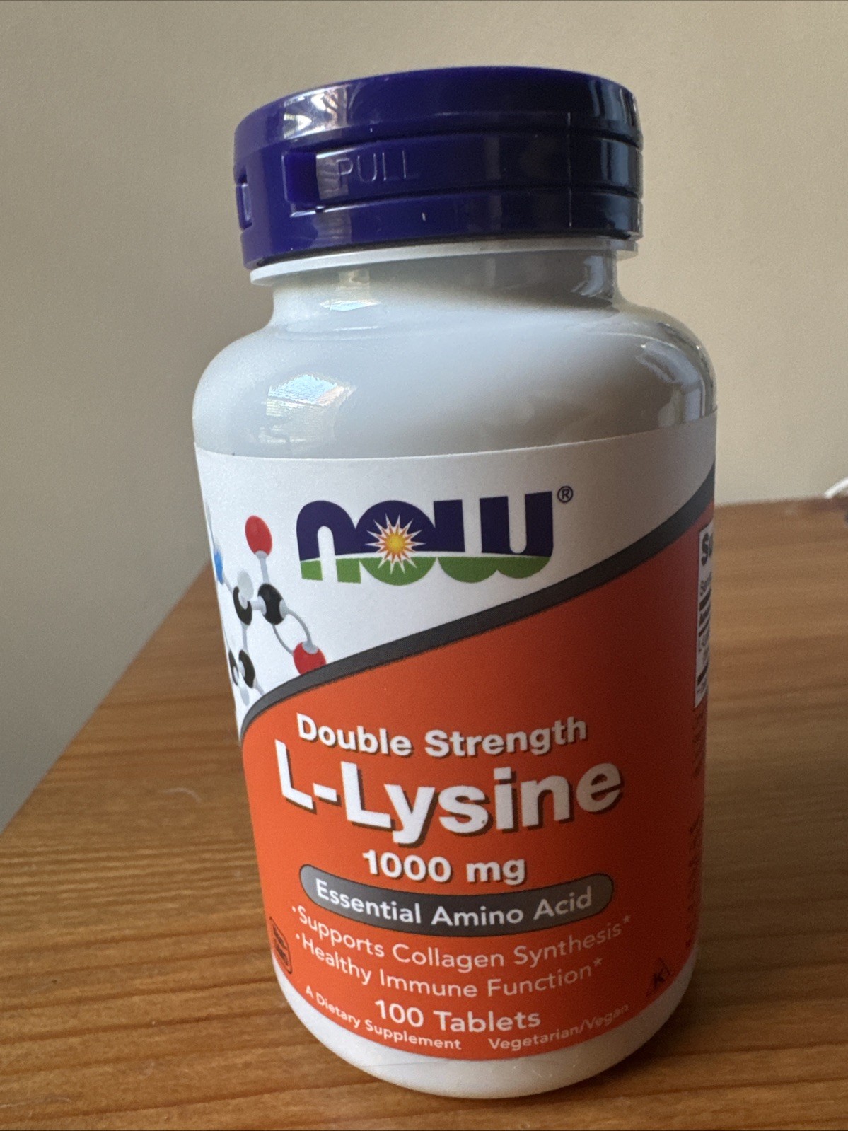 NOW FOODS L-Lysine, Double Strength 1000 mg – 100 Tablets Exp 10/2030