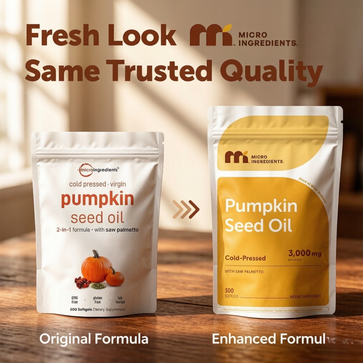 Micro Ingredients 300 Softgels Pumpkin Seed Oil with Saw Palmetto,Cold Pressed