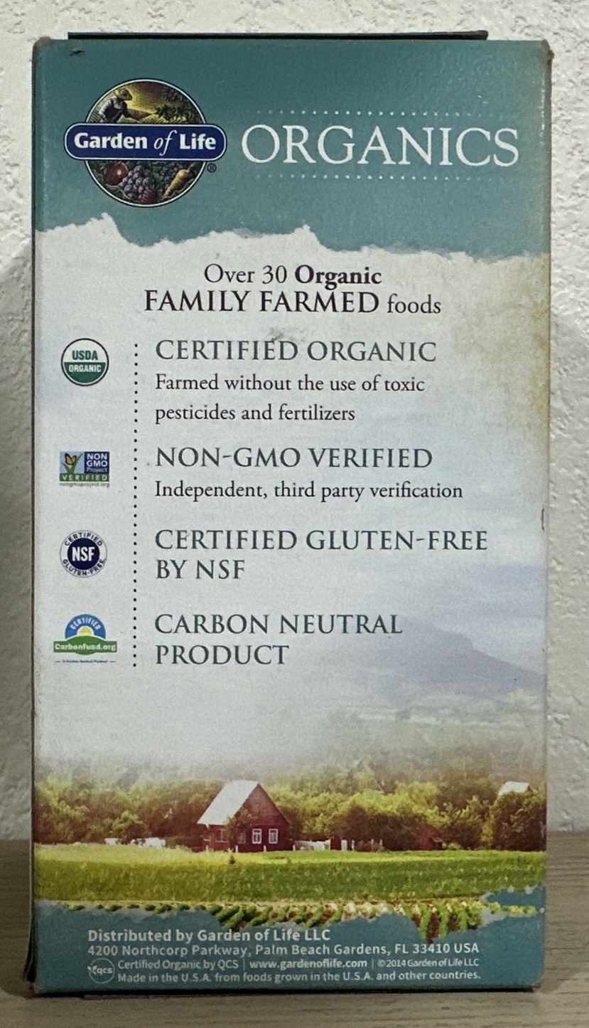 Garden Of Life Organics Men’s Multi 40+ Whole Food Supplement 120 Tablets- 3/27