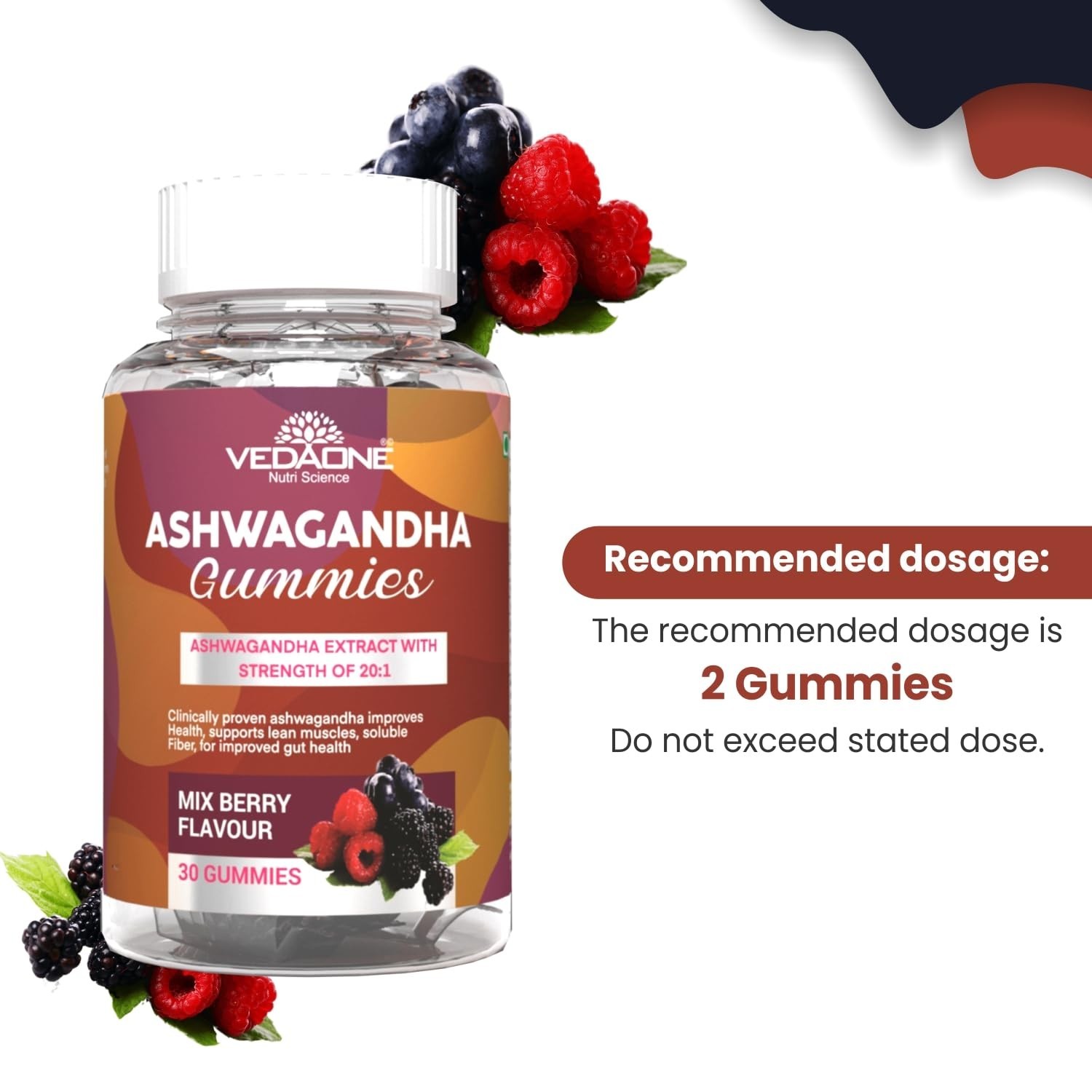 5 Pack VEDA .ONE Ashwagandha Gummies 150 Count