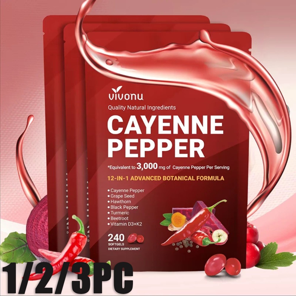 Cayenne Pepper Softgels Supplement, Supports Leg 240 Vein, Softgels /1 Bag US