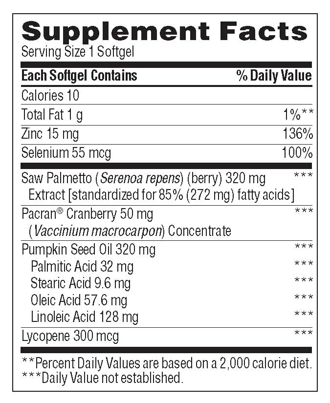 trunature PROSTATE PLUS HEALTH COMPLEX 250 Softgels with Saw Palmento – Fresh!
