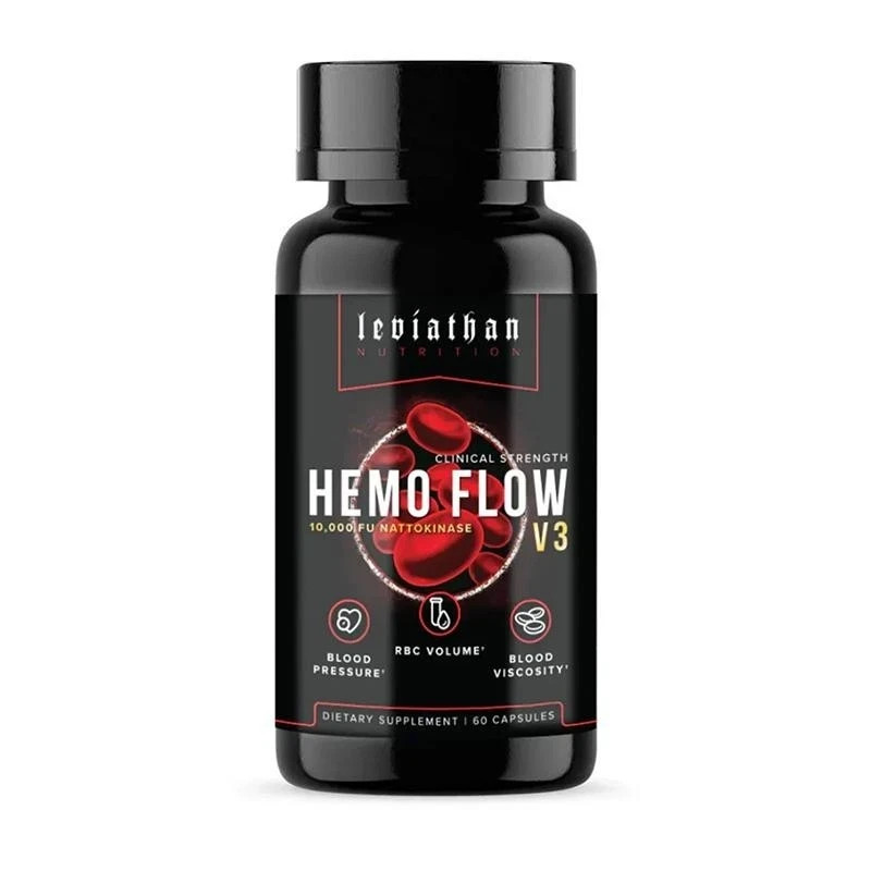 3pcs Leviathan Nutrition Hemo Flow Supplement with Nattokinase for Nitric Oxide