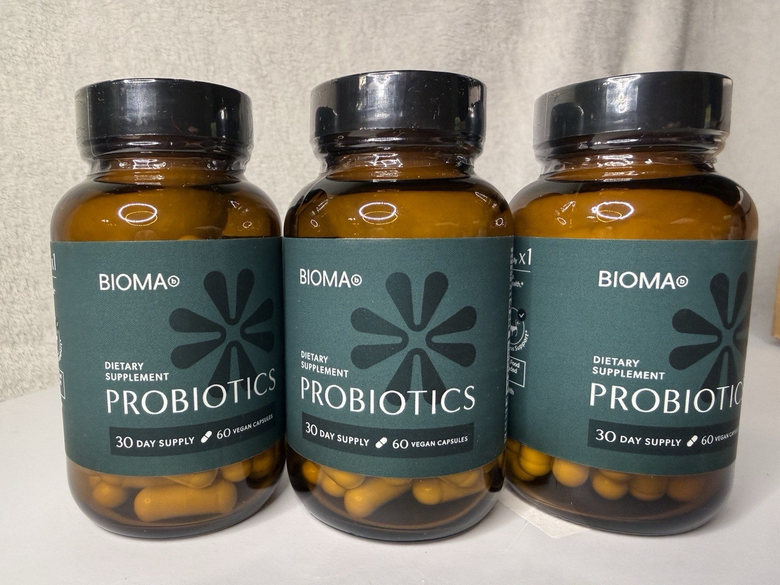 Bioma Probiotics, Dietary Supplement, 60 capsules x 3 bottles, New, Unopened
