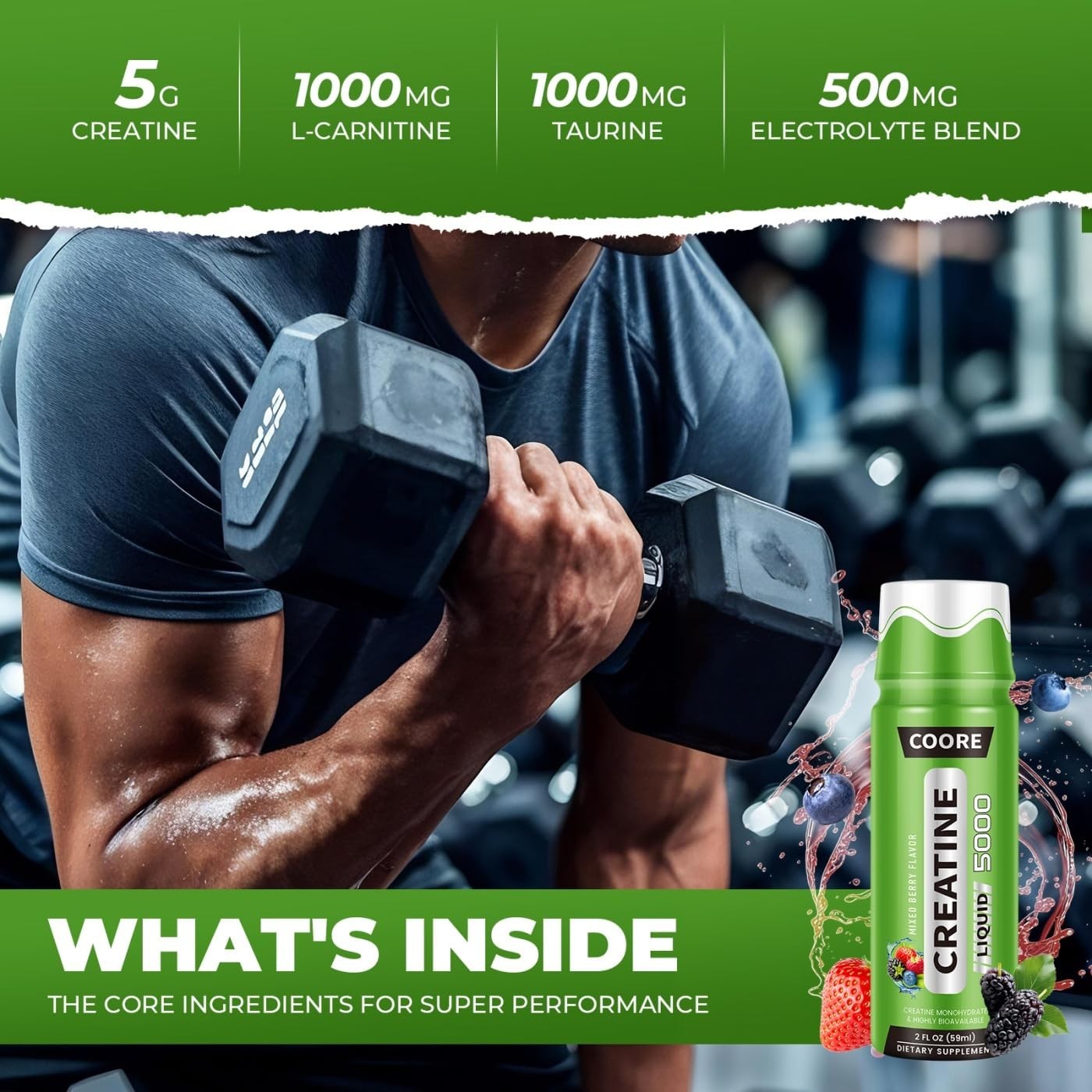 Liposomal Creatine Monohydrate Liquid Shots – Muscle Builder, Pre-Workout, Mixed