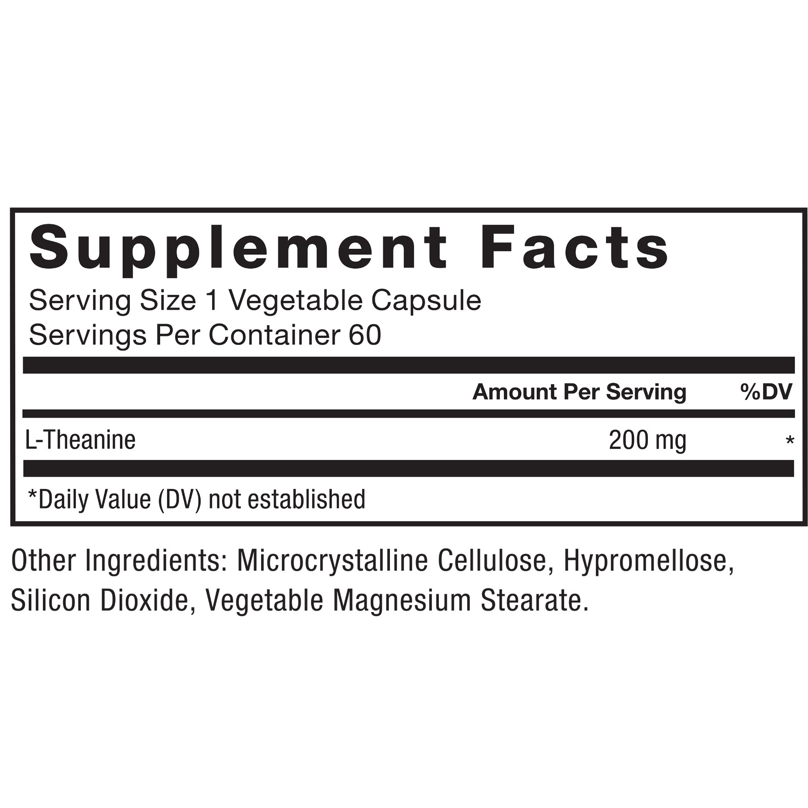 Force Factor L Theanine 200mg, Vegan, Non-GMO, L-Theanine Supplement, 60 Capsule
