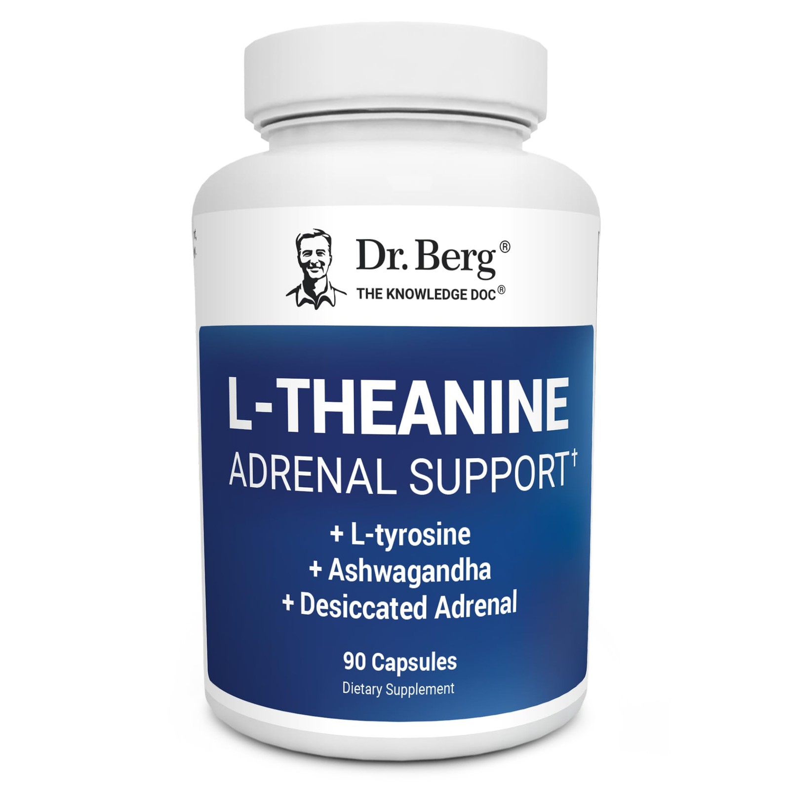 Dr. Berg 200 mg L-Theanine Adrenal Support – 90 Capsules 90 Count (Pack of 1)