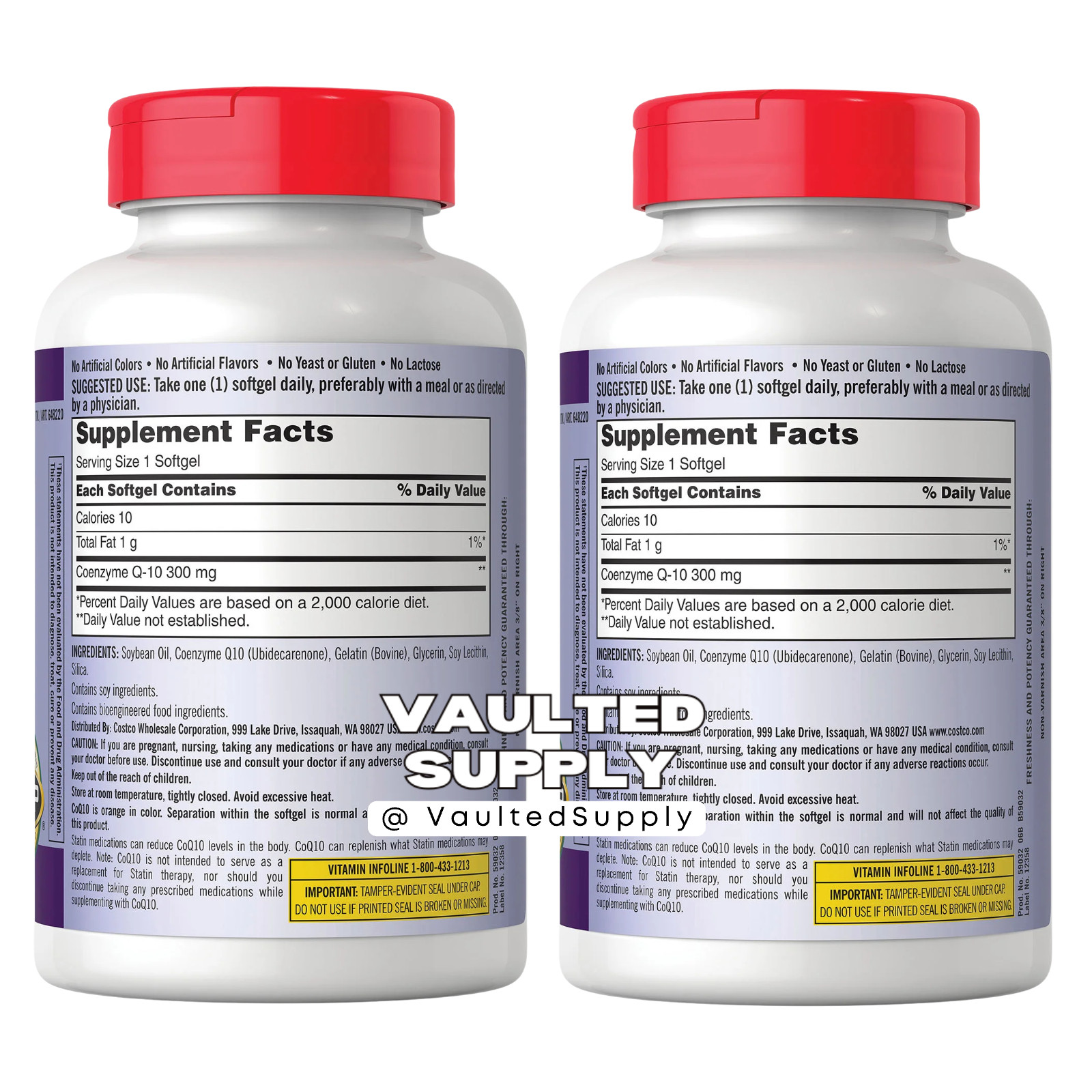 Kirkland Signature CoQ10 300mg 2 Pack 200 Softgels Heart Energy Support EXP 0527