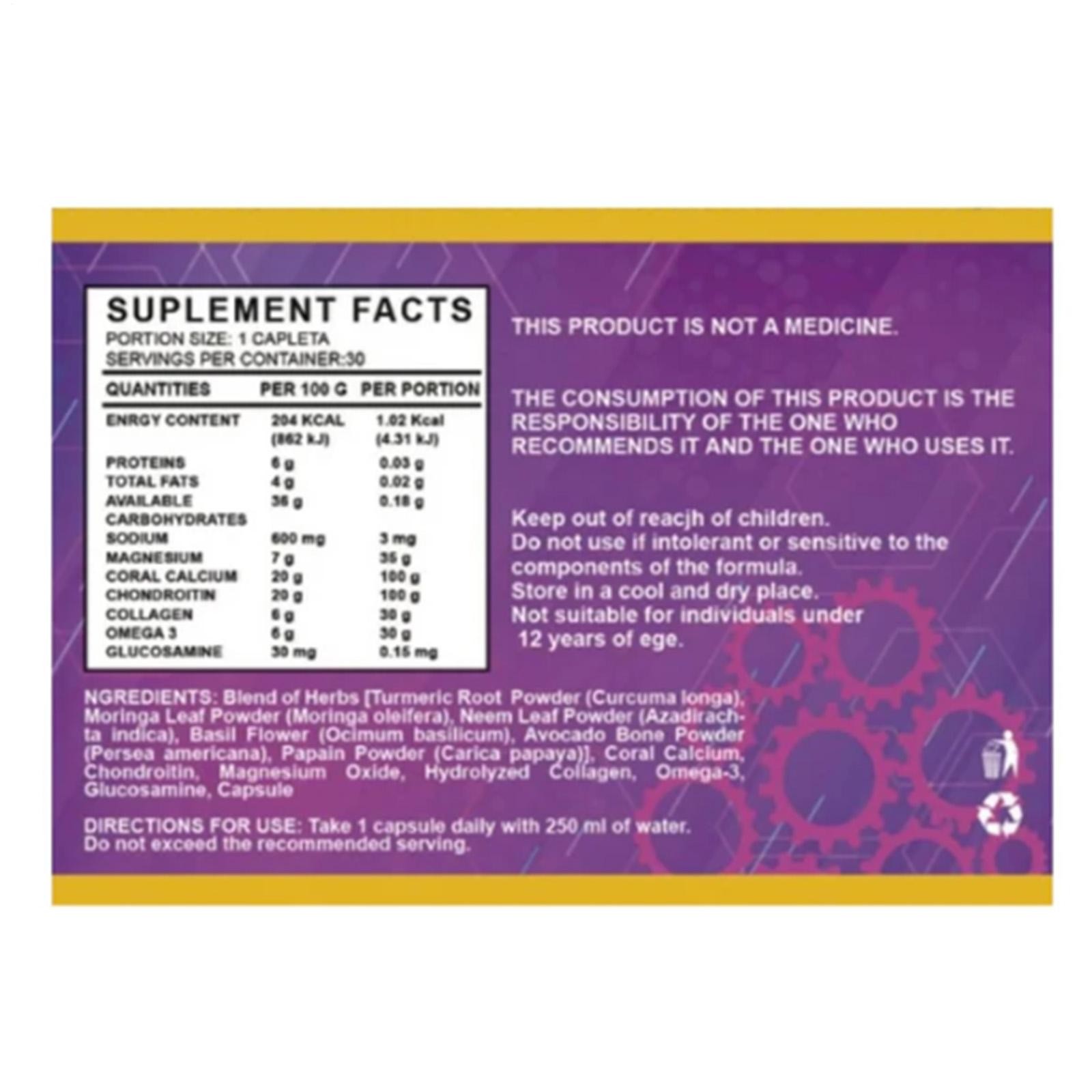 2 Pack Ultra Advance Vitamin & Mineral Supplement 30 Capsules 500 Mg