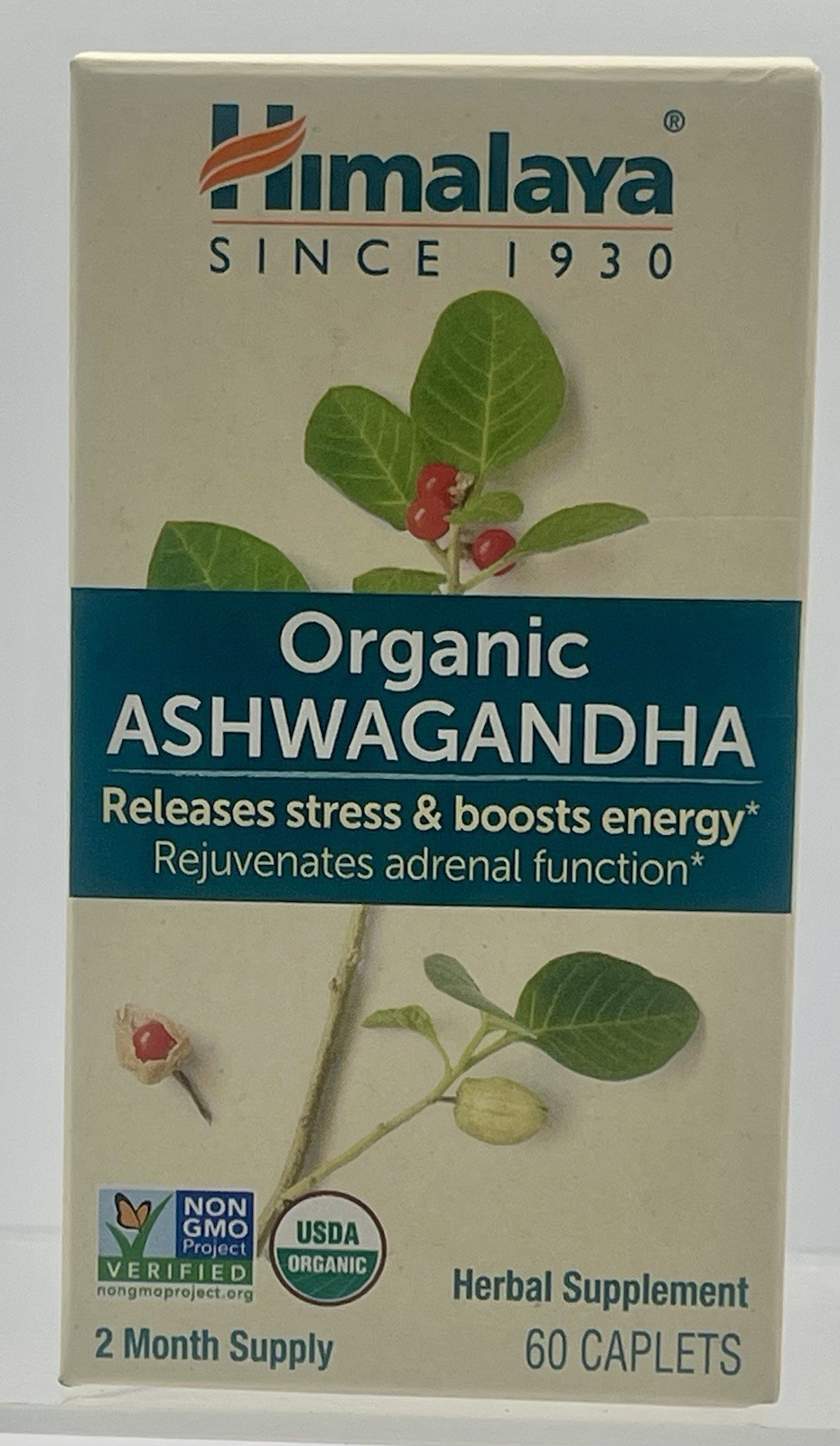 Lot of 2 Himalaya Ashwagandha 60 Caplets Dairy Free Gluten Free EXP 07/27