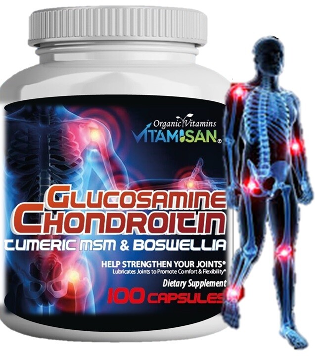 Glucosamine Chondroitin Turmeric MSM Triple Strength Joint Support 2800mg 100 c