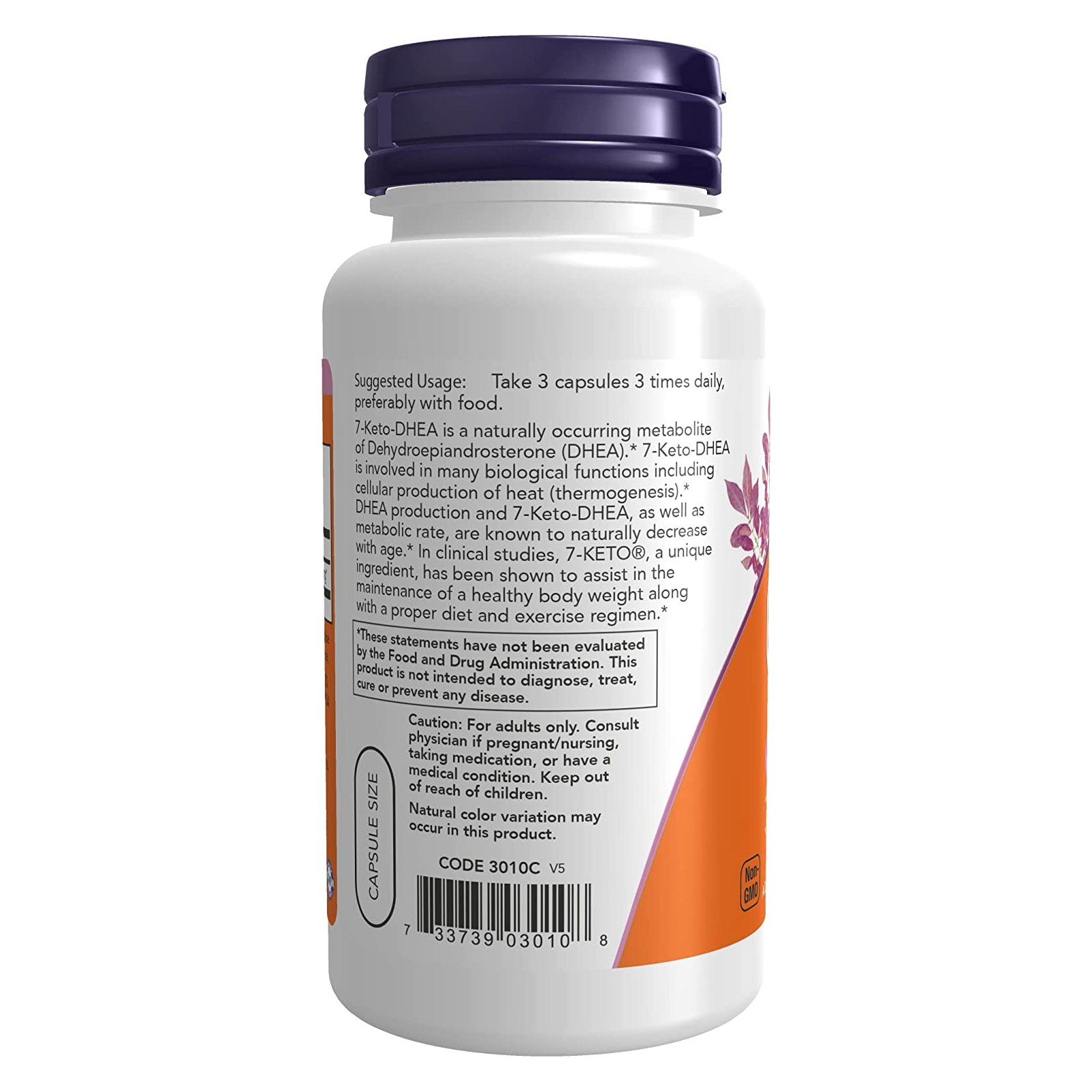 NOW FOODS 7-KETO 25 mg 90 Veg Capsules