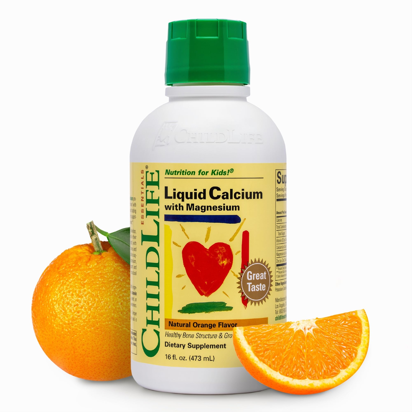 Kids Nutritional Supplement with Calcium Magnesium Zinc Vitamin D3 16 Fl Oz