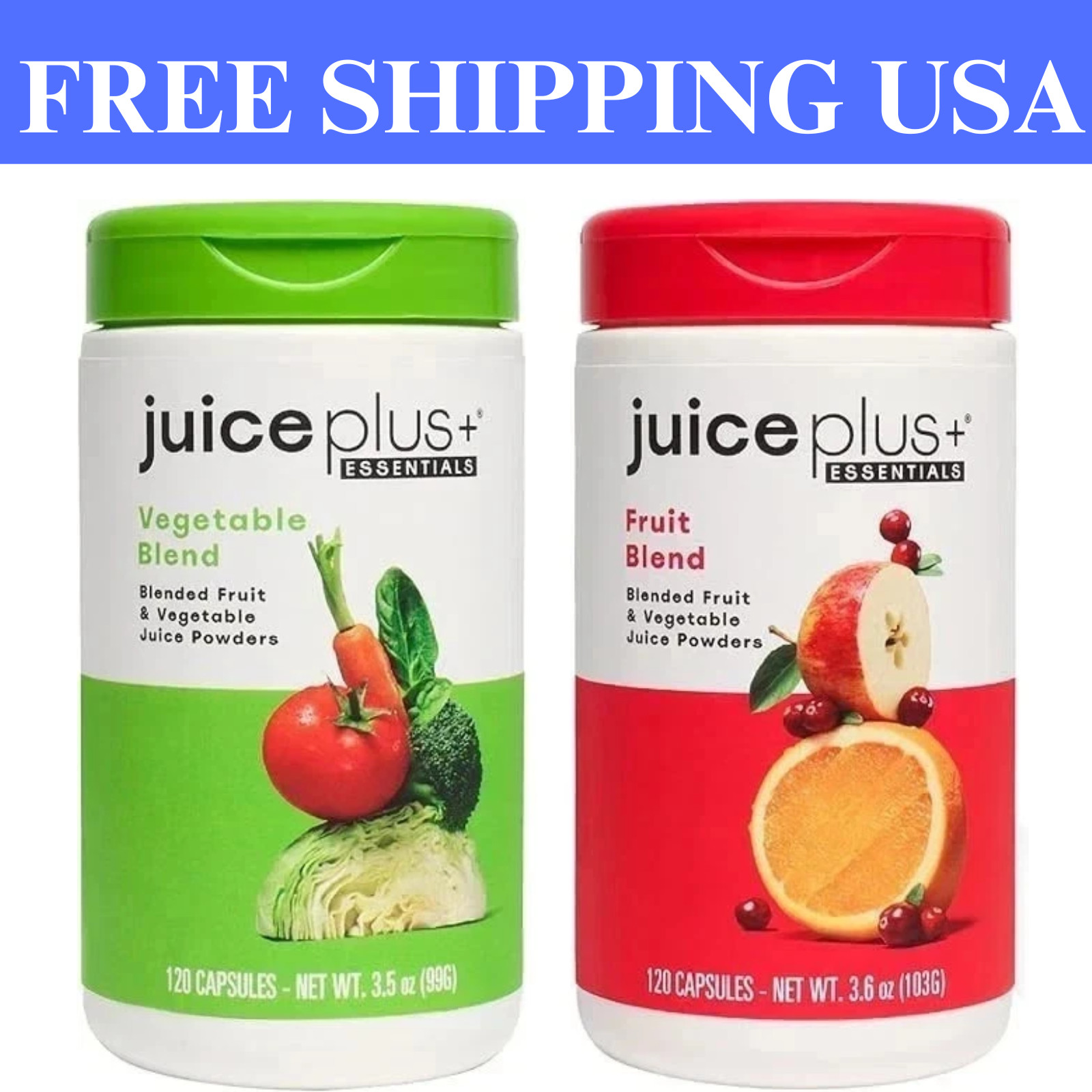 SALE! – Juice Plus+ ESSENTIALS – 1 Fruit Blend & 1 Vegetable Blend .