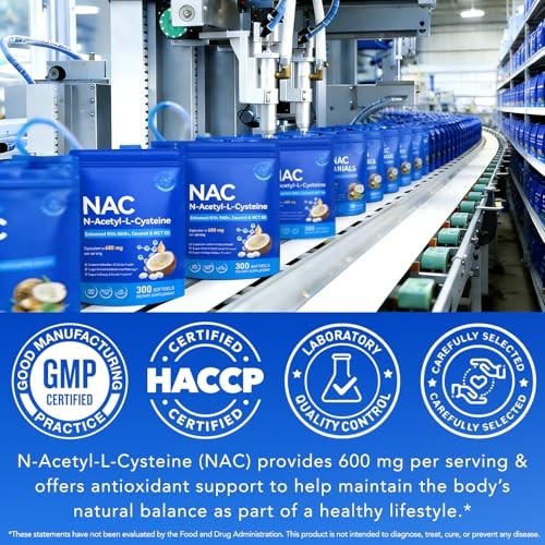 NAC 600mg with NAD+ Daily Complex, N-Acetyl Cysteine Supplement Capsules, Antiox