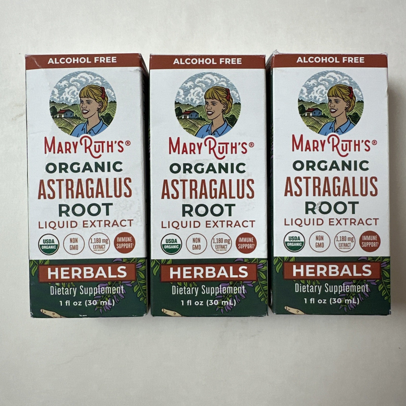 (3) MaryRuth Organics Astragalus Root, Immune Support and Focus 1 Fl Oz 05/27