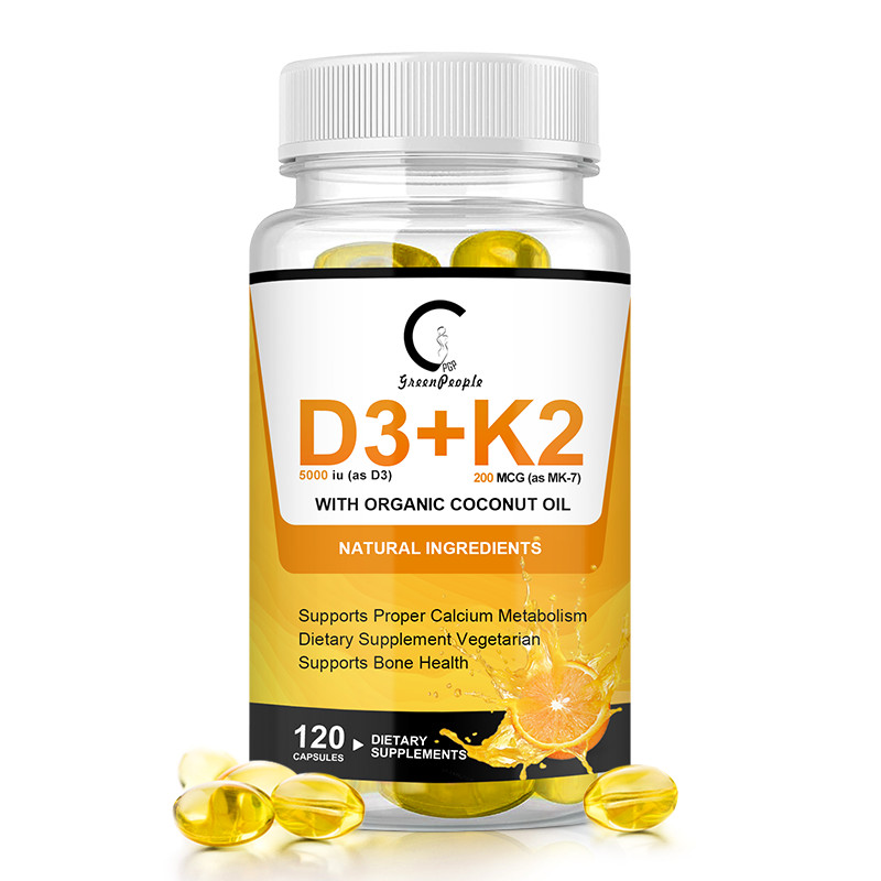 Vitamin D3 K2 5000 IU Supplement – MK-7 for Calcium Absorption & Immunity 120ct