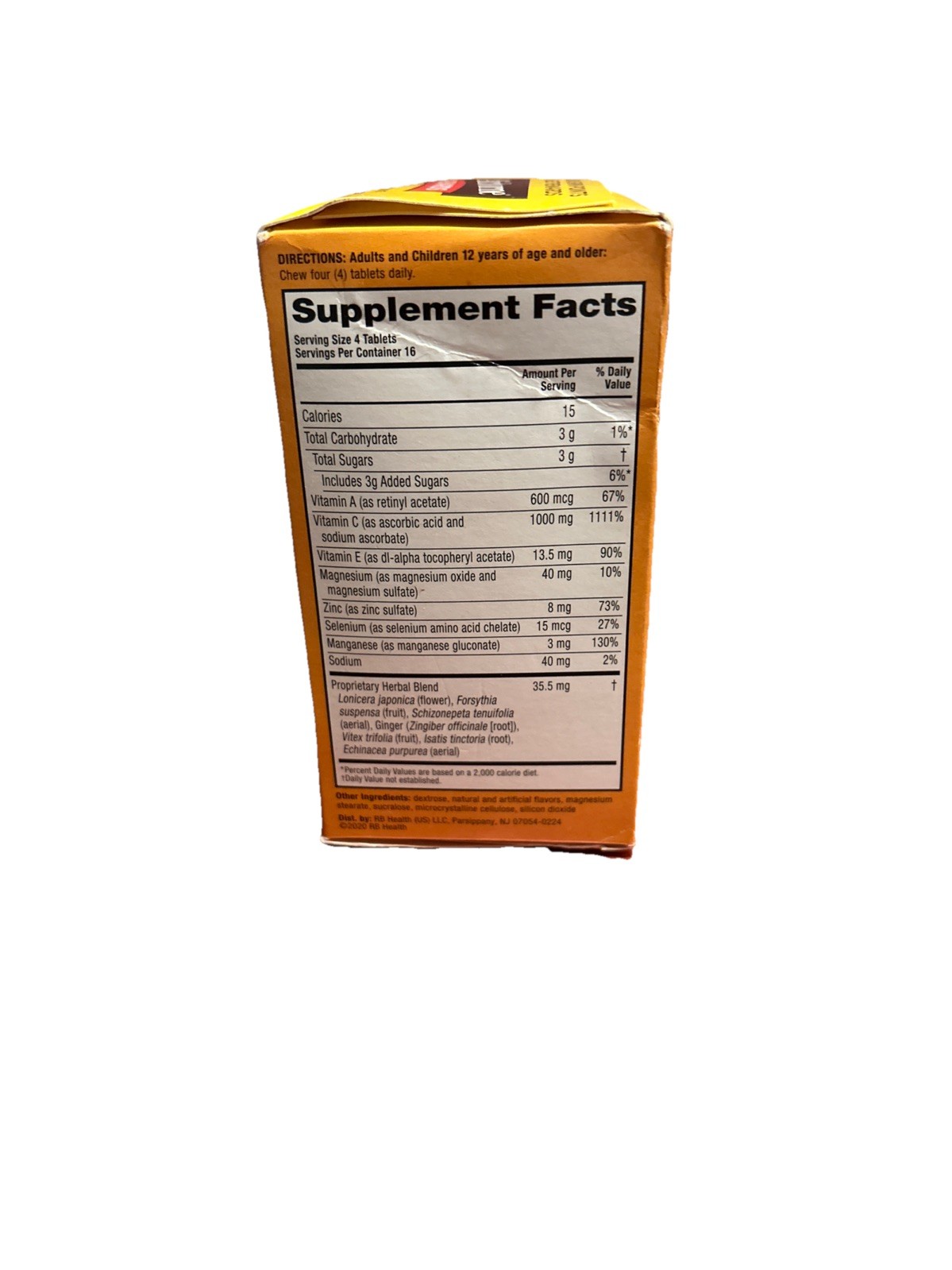 AirBorne 1000mg Vitamin C Citrus 64 Chewable Tablets Gluten-Free Exp 06/2025