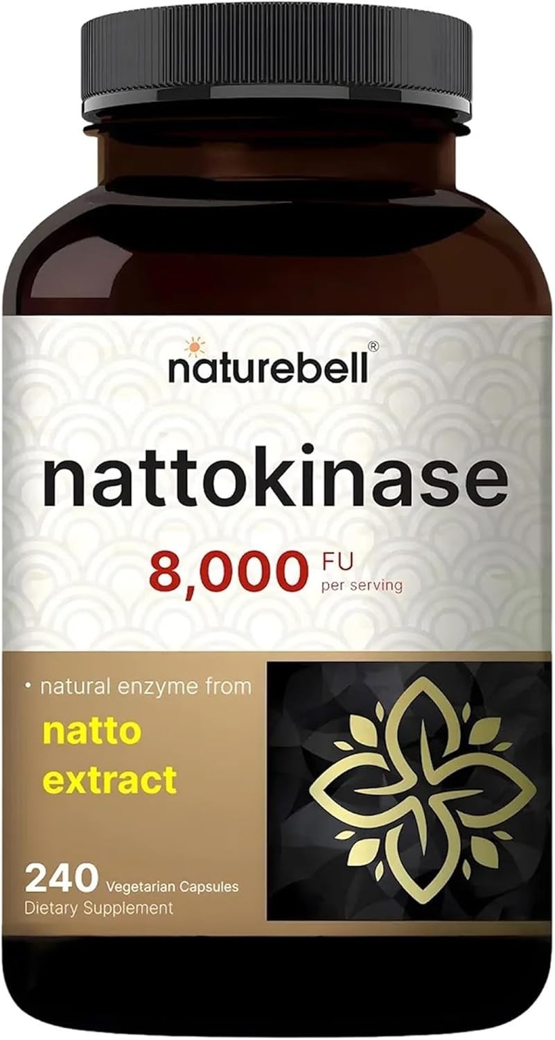 Nattokinase Supplement 8000 FU Per Serving 240 Veggie Capsules