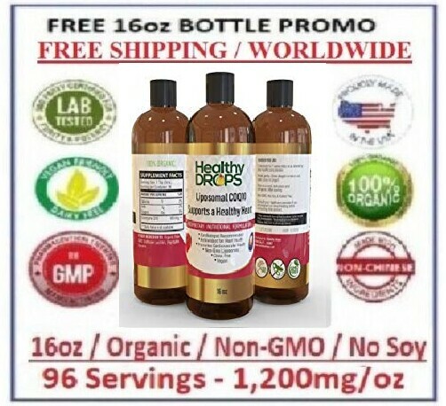 LIPOSOMAL Coenzyme Q10 96 SERVINGS 1200mg/oz ORGANIC NON-GMO 16oz Exp: 12/2026