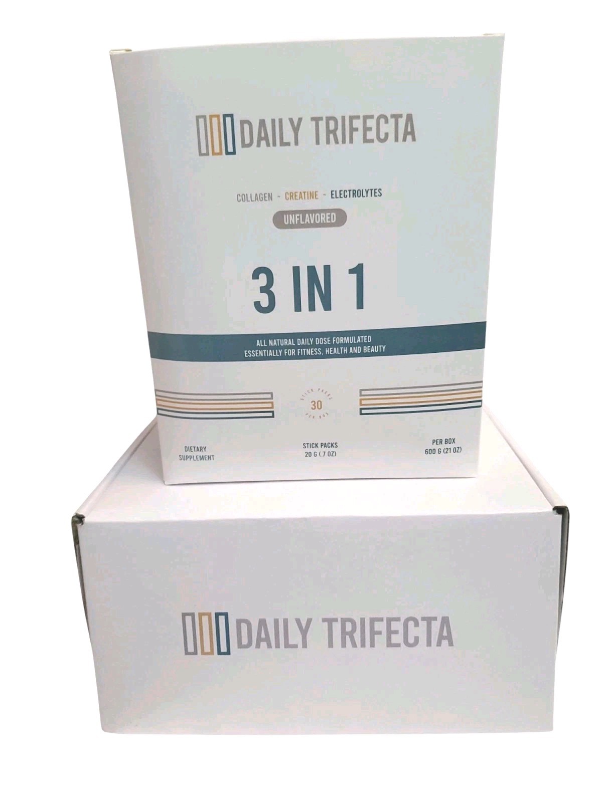 Daily Trifecta 3 In 1 Collagen Creatine Electrolytes 30 Stick Packs Unflavored