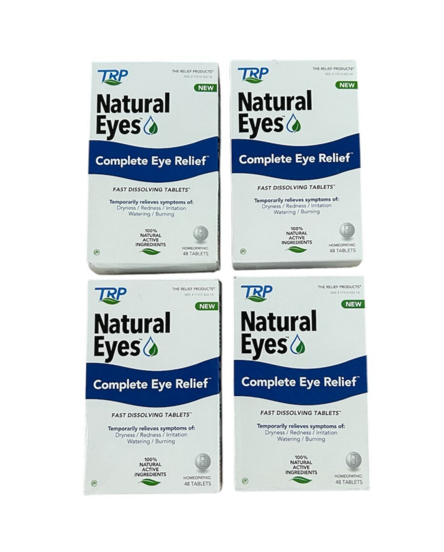 4x TRP Natural Eyes Complete Eye Dry Red Relief Supplement 4x 48 Tablets Exp4/27