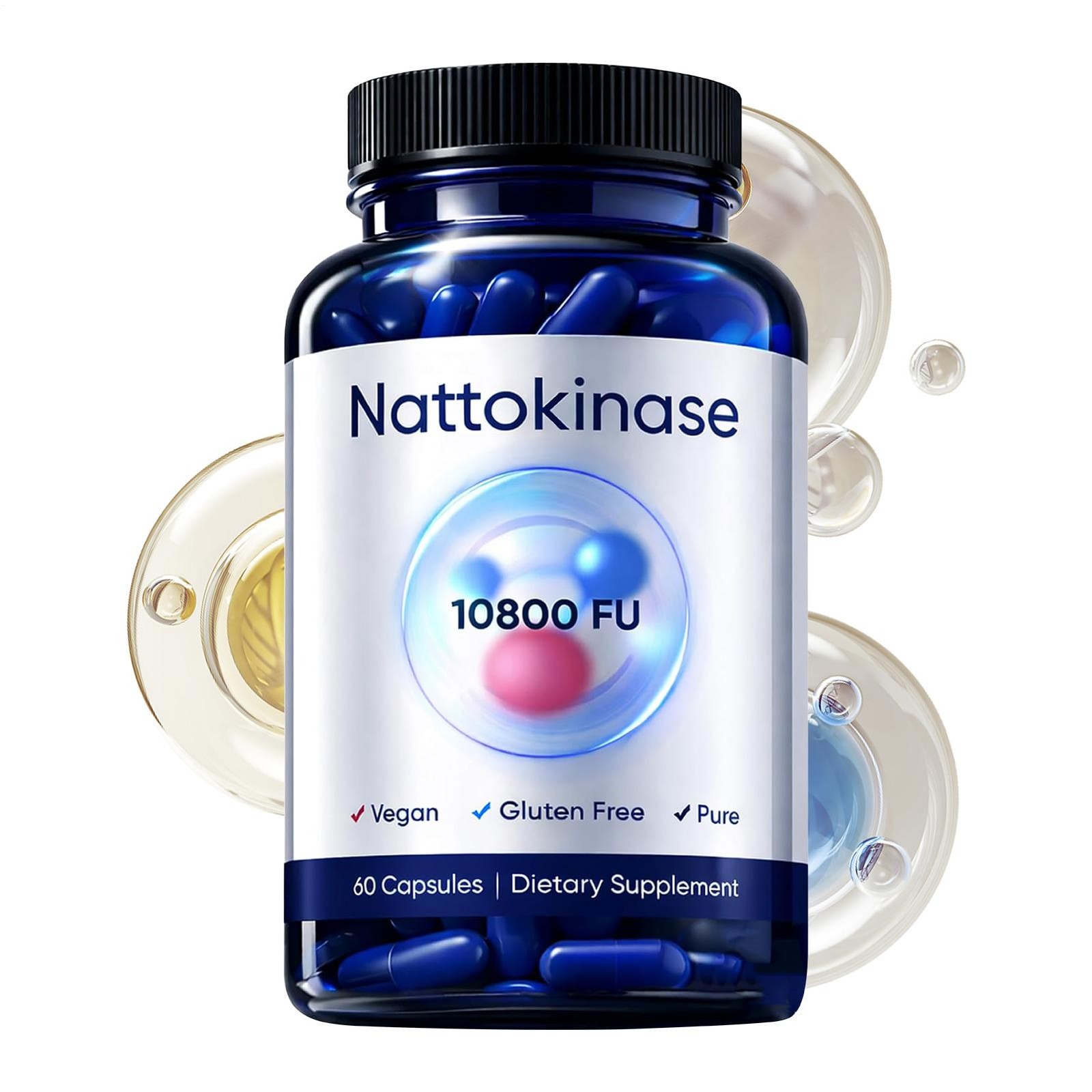 10800 Nattokinase FU Organic Vegan Dietary Supplement 60 Capsules