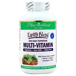 Paradise Herbs Earth’s Blend One Daily Superfood Multi-Vitamin No Iron 120 vcaps