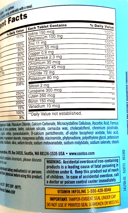 Kirkland Signature Daily Multi 500 Tablets EXP 11/2025
