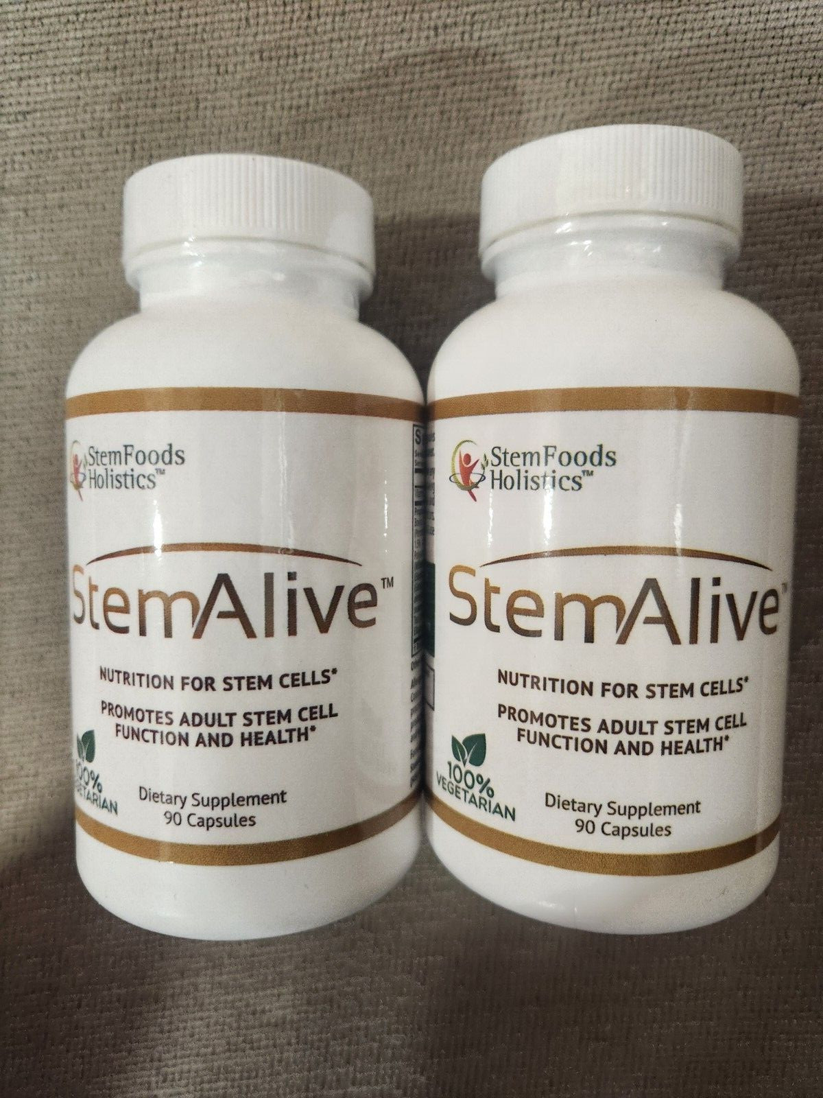 2 STEM ALIVE STEM FOODS HOLISTICS CELULAS MADRE 90 CAPS EA EXP 05/2025 NEW FRESH