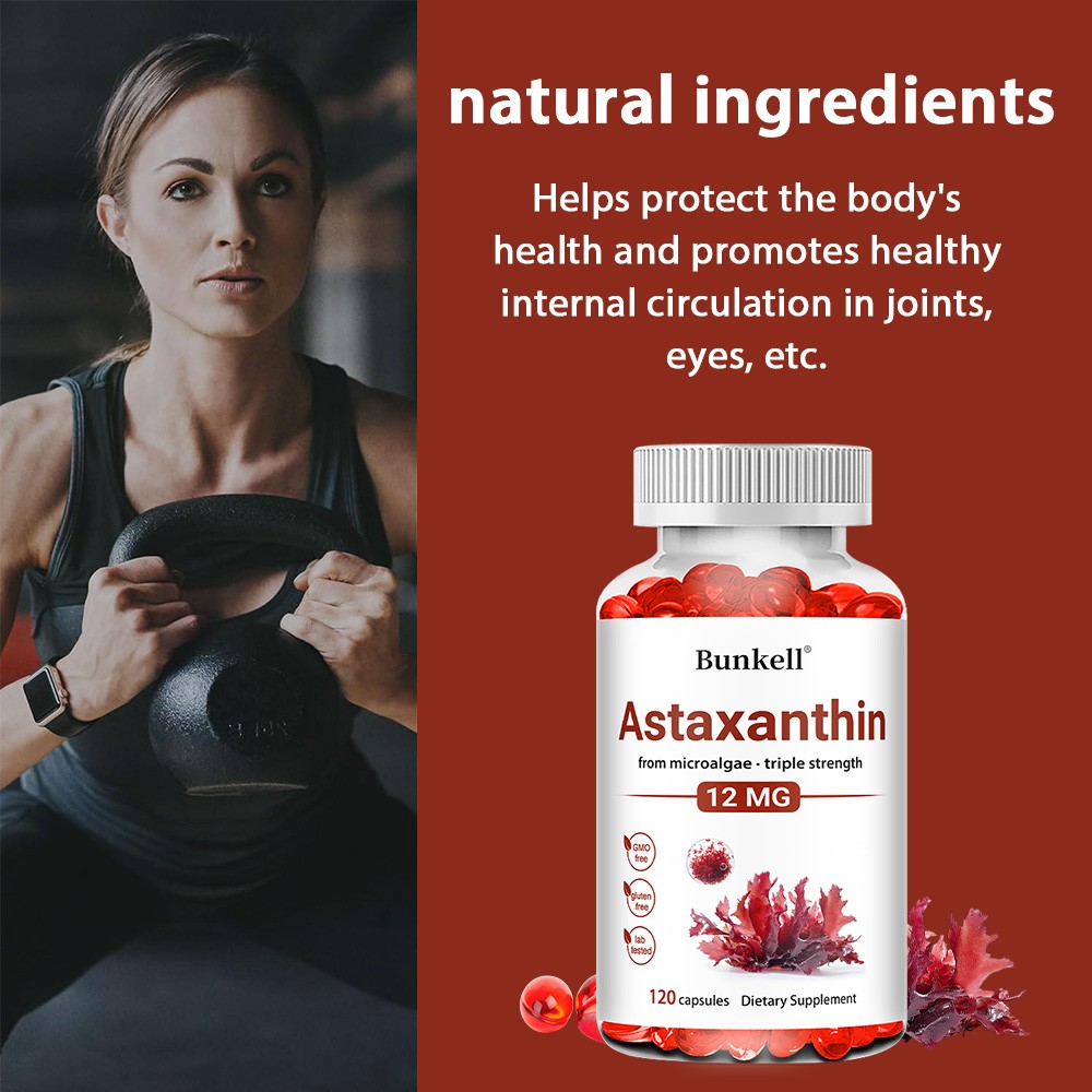 Triple Strength Astaxanthin 12mg from microalgae – 30/60/120 capsules