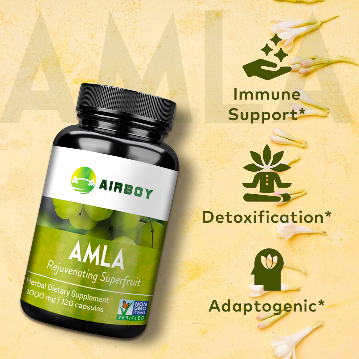 120pcs Amla 1000mg – Detox, Antioxidant, Immune Support, Fighting Free Radicals
