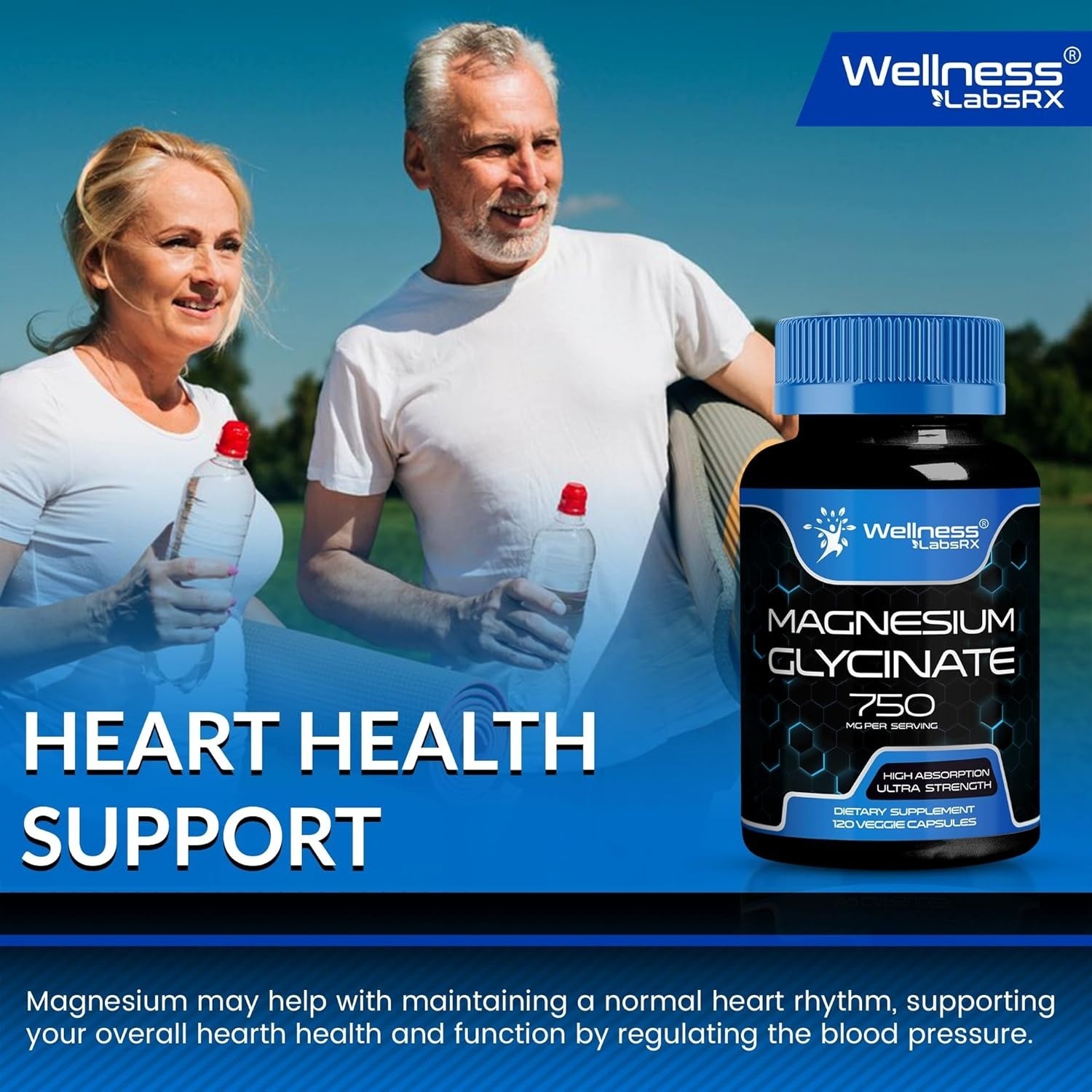 Magnesium Glycinate 750mg | 120 Capsules | High-Absorption-Sleep-Support