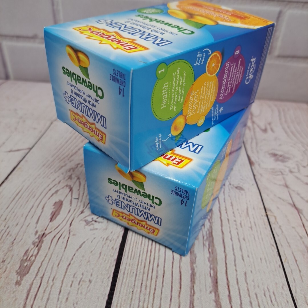 (2 Boxes) Immune+ Chewables Vitamin C,E And Zinc 14 Tablets Each Exp 10/2025