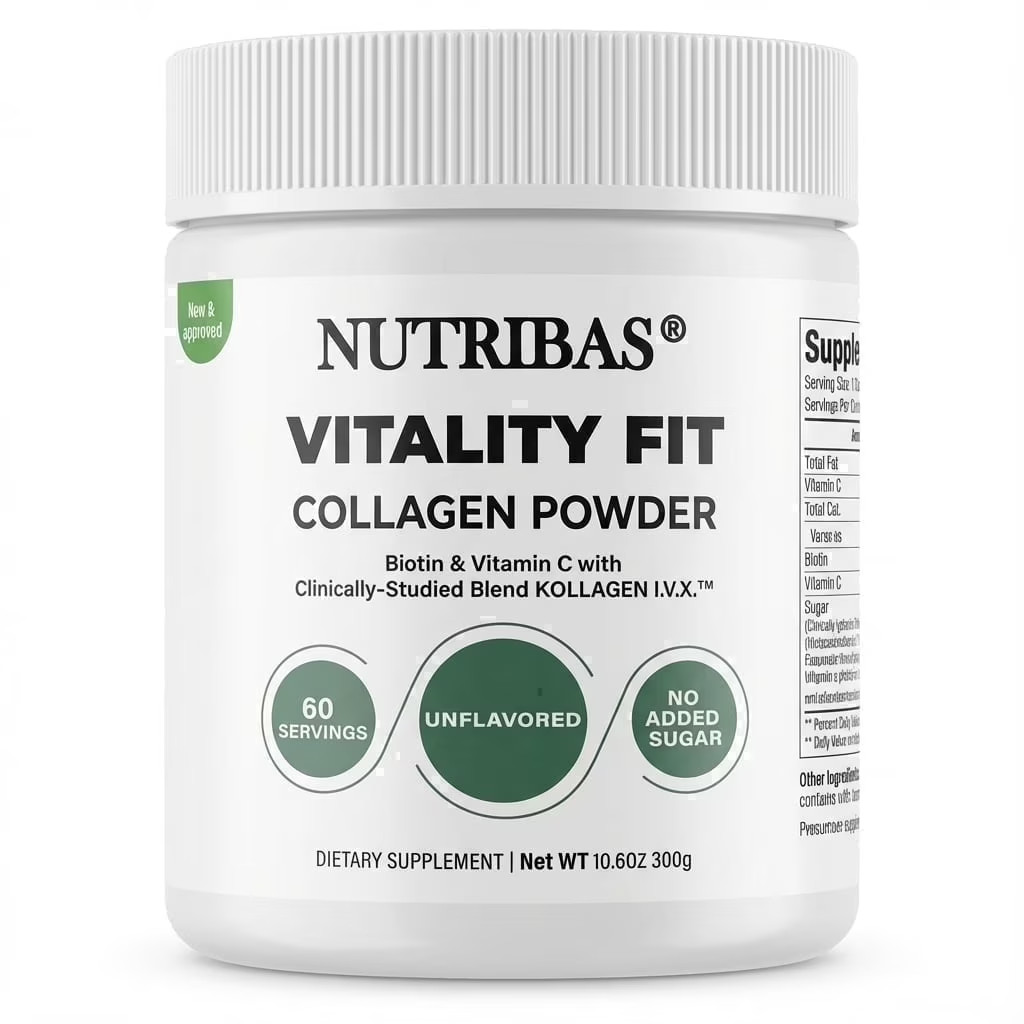 Multi Collagen Powder, with Vitamin C Biotin HA MCT 14.13 oz | Nutribas