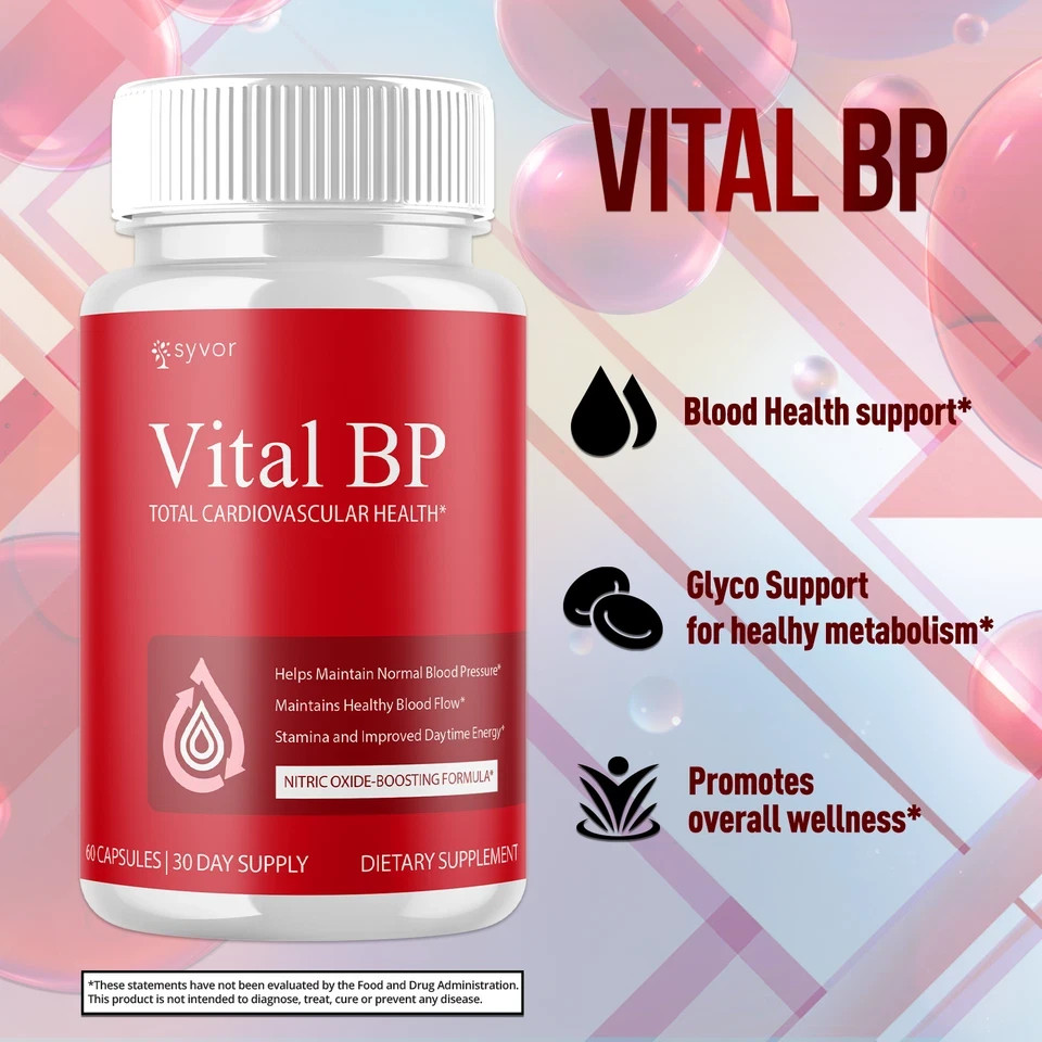 (3 Pack) Vital BP Advanced Blood Support Vitamin Formula VitalBP 180 Capsules