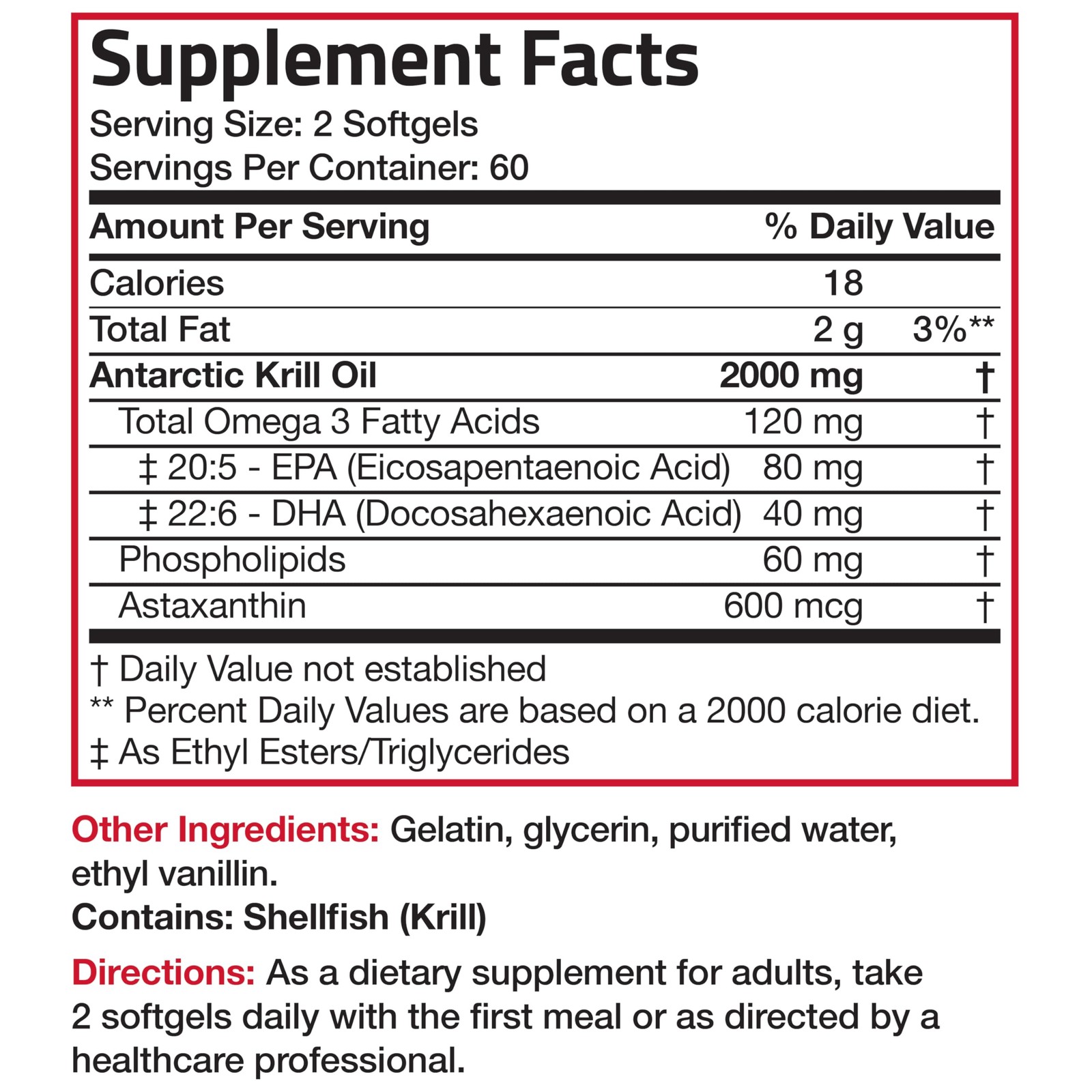 Bronson Antarctic Krill Oil 2000mg with Omega-3s EPA, 120 Count (Pack of 1)