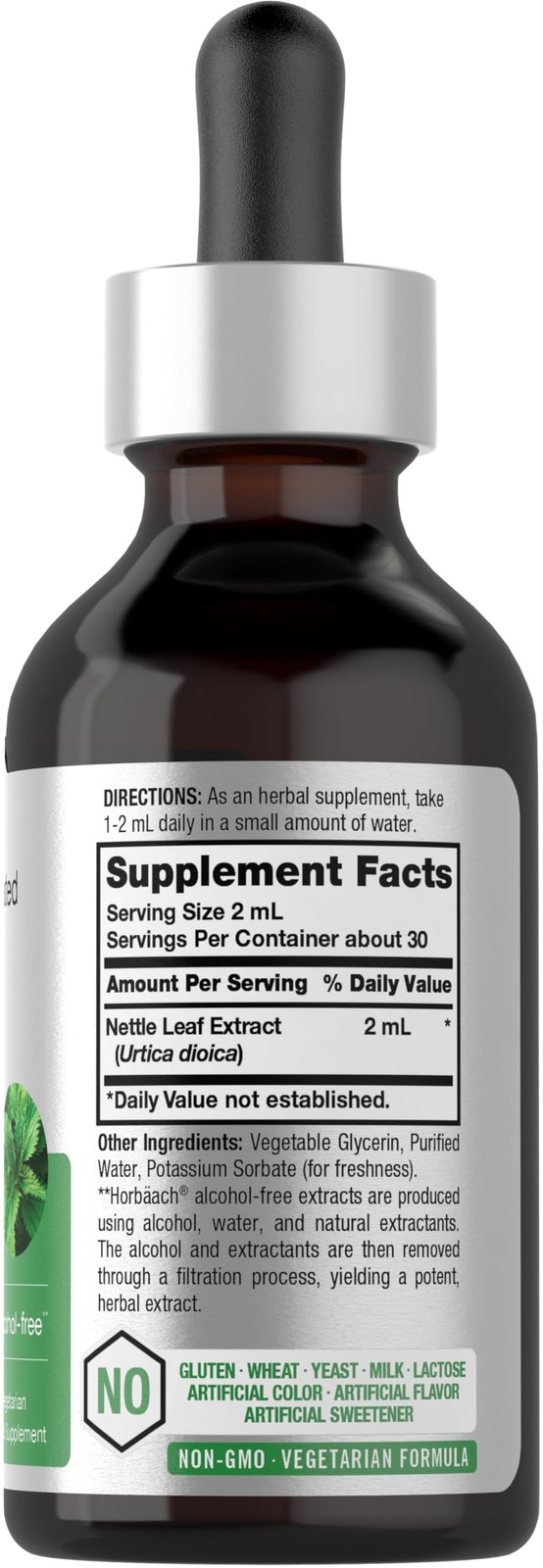 Horbäach Nettle Leaf Extract Drops | 2 fl oz | Alcohol 2 Fl Oz (Pack of 1)