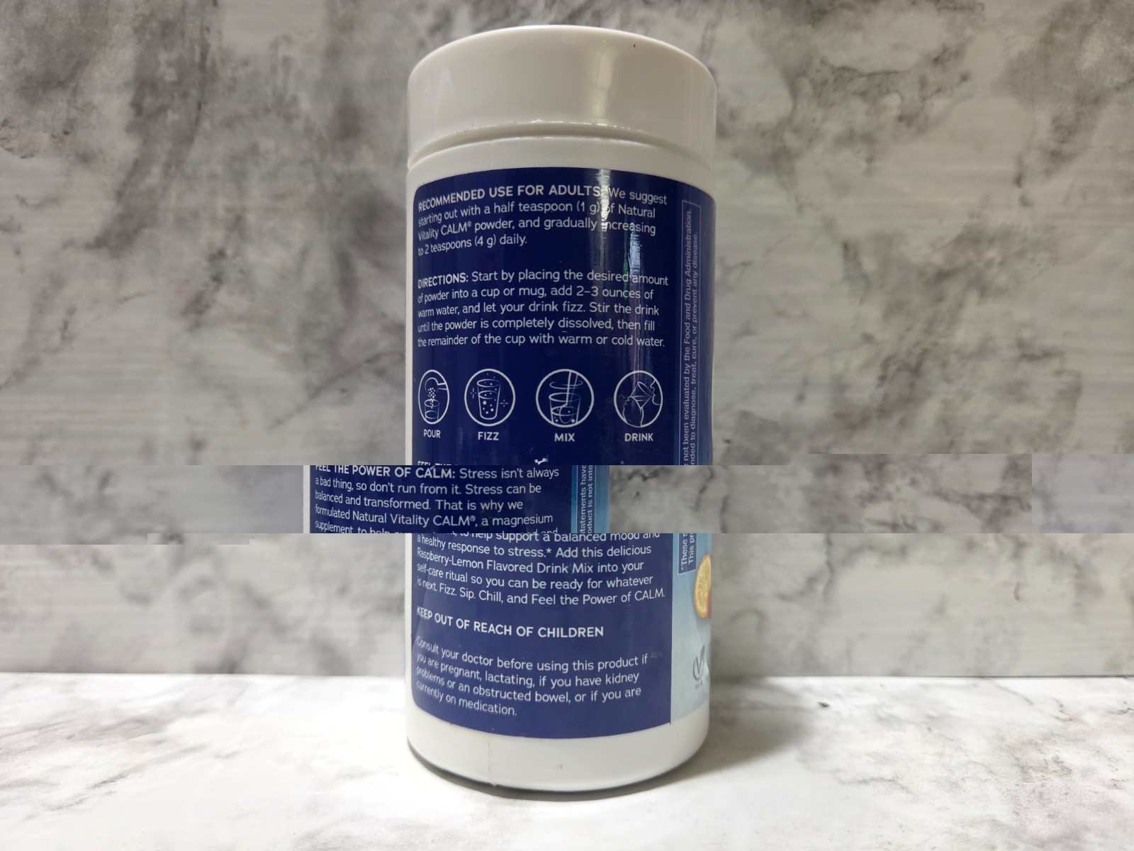Natural Vitality Calm Magnesium Raspberry-Lemon Drink Mix 4 OZ 8/2027