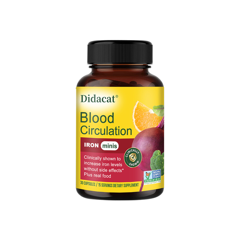 Blood Circulation Supplement 30/60/120 Capsules With Beetroot, Iron & B12